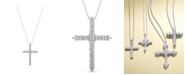 Macy's Diamond 18" Cross Pendant Necklace (2 ct. t.w.) in 14k White Gold